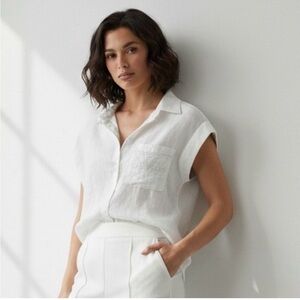 Joie White Linen Top